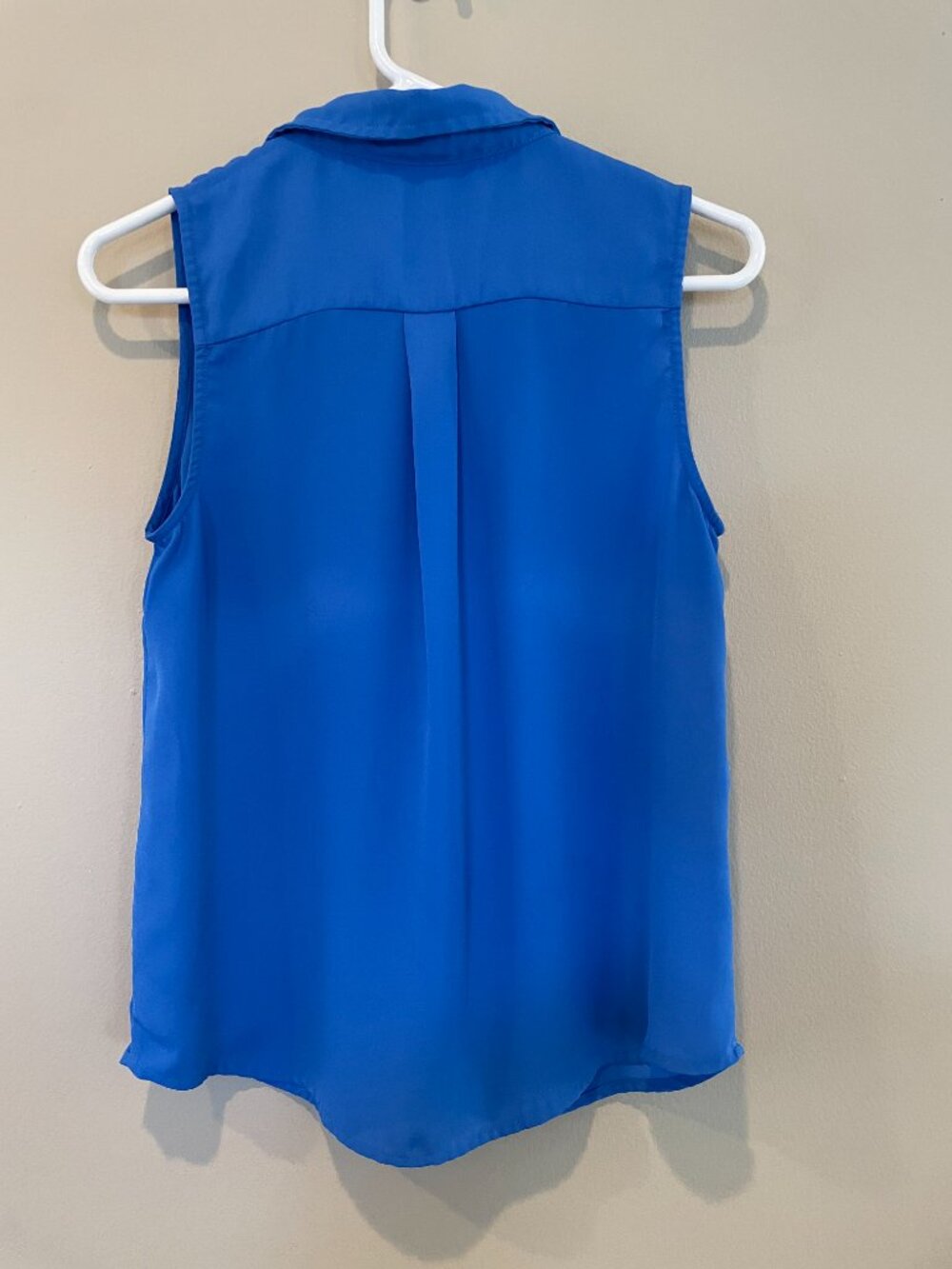 Banana Republic Petite Cobalt Blue Sleeveless Blouse Soutache Trim SP - Picture 5 of 5
